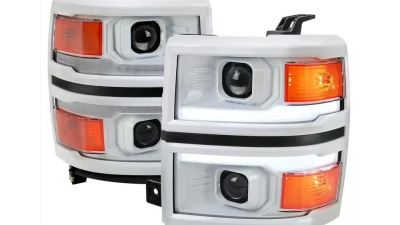 Spec-D Switchback Sequential LED Bar Projector Headlights (White Housing/Clear Lens/Black Trim) Chevrolet Silverado 1500 2014-2015                                     - 2LHP-SIV14XE-SQ-RS - Image 6