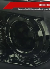 Spec-D Retro Style LED Tube Projector Headlights w/ LED Turn Signals (Chrome Housing/Smoked Lens)  Toyota Tundra | Sequoia 2007-2017                                     - 2LHP-TUN07G-G3-GO - Image 3