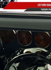 Spec-D Retro Style LED Tube Projector Headlights w/ LED Turn Signals (Chrome Housing/Smoked Lens)  Toyota Tundra | Sequoia 2007-2017                                     - 2LHP-TUN07G-G3-GO - Image 6