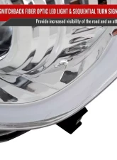 Spec-D LED Switchback Sequential Turn Signal LED Bar Projector Headlights (Chrome Housing/Clear Lens) Toyota Tundra 2014-2021                                     - 2LHP-TUN14-DRL-GO - Image 4