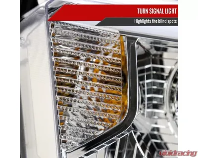 Spec-D LED Switchback Sequential Turn Signal LED Bar Projector Headlights (Chrome Housing/Clear Lens) Toyota Tundra 2014-2021 - 2LHP-TUN14-DRL-GO