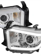 Spec-D LED Switchback Sequential Turn Signal LED Bar Projector Headlights (Chrome Housing/Clear Lens) Toyota Tundra 2014-2021                                     - 2LHP-TUN14-DRL-GO - Image 10