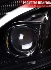 Spec-D Switchback Sequential Turn Signal Projector Headlights Jet Black Housing/Clear Lens Mercedes-Benz C-Class W205 2015-2018                                     - 2LHP-W20515BK-SQ-TM - Image 3