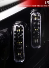 Spec-D Switchback Sequential Turn Signal Projector Headlights Jet Black Housing/Clear Lens Mercedes-Benz C-Class W205 2015-2018                                     - 2LHP-W20515BK-SQ-TM - Image 5