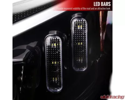 Spec-D Switchback Sequential Turn Signal Projector Headlights Jet Black Housing/Clear Lens Mercedes-Benz C-Class W205 2015-2018 - 2LHP-W20515BK-SQ-TM