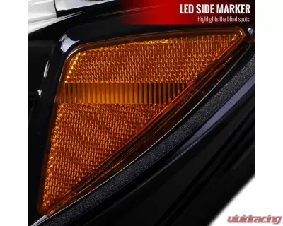 Spec-D Switchback Sequential Turn Signal Projector Headlights Jet Black Housing/Clear Lens Mercedes-Benz C-Class W205 2015-2018 - 2LHP-W20515BK-SQ-TM