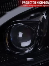 Spec-D Switchback Sequential Turn Signal Projector Headlights Glossy Black Housing/Light Smoke Lens Mercedes-Benz C-Class W205 2015-2018                                     - 2LHP-W20515G-SQ-TM - Image 3