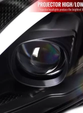Spec-D Switchback Sequential Turn Signal Projector Headlights Matte Black Housing/Clear Lens Mercedes-Benz C-Class W205 2015-2018                                     - 2LHP-W20515JM-SQ-TM - Image 3