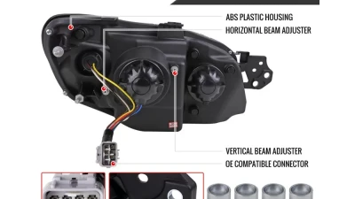 Spec-D LED Bar Sequential Turn Signal Projector Headlights (Glossy Black Housing/Clear Lens) Subaru WRX | STI 2006-2007                                     - 2LHP-WRX06BK-G2-TM - Image 7