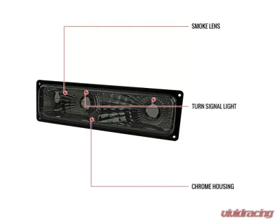 Spec-D Bumper Lights (Chrome Housing/Smoked Lens) Chevrolet | GMC 1988-1999 - LB-C1094G-RS