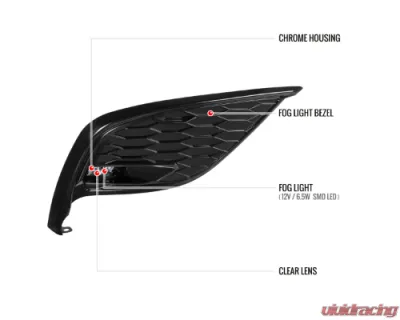 Spec-D Full LED Fog Lights Kit (Chrome Housing/Clear Lens) Toyota Camry 2021-2023 - LF-CAM21SECLED-DL