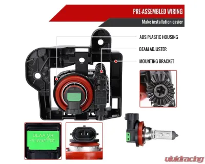 Spec-D H16 Fog Lights Kit (Chrome Housing/Clear lens) Nissan Rogue 2021-2023 - LF-RGE21COEM-DL