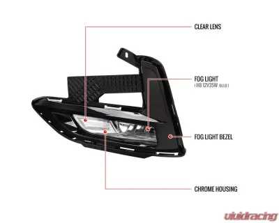 Spec-D Fog Light with Chrome Housing and Clear Lens Uses OE Wiring and Swith Nissan Sentra 2020-2021 - LF-SEN20COEM-DL