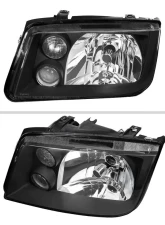 Spec-D Headlights Black with Fog Lights HB5 Low Beam- No Bulbs Included Volkswagen Jetta 1999-2004                                     - LH-JET99JM-V2-RS - Image 2