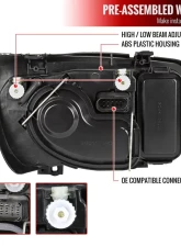 Spec-D Headlights Black with Fog Lights HB5 Low Beam- No Bulbs Included Volkswagen Jetta 1999-2004                                     - LH-JET99JM-V2-RS - Image 7