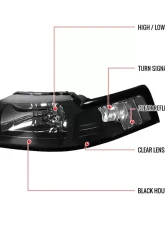 Spec-D Headlights- Black Ford Mustang 1999-2004                                     - LH-MST99JM-RS - Image 7