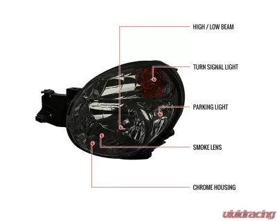 Spec-D Headlights Smoke Subaru WRX 2002-2003 - LH-WRX02G-ABM