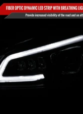 Spec-D Full Led Projector Headlights Black Housing Smoked Lens Switchback Led Light Bar Mercedes Benz W204 2008-2011                                     - LHE-BW20408SM-SQ-RS - Image 3
