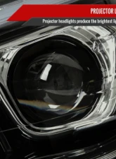 Spec-D Full Led Projector Headlights Black Housing Smoked Lens Switchback Led Light Bar Mercedes Benz W204 2008-2011                                     - LHE-BW20408SM-SQ-RS - Image 4