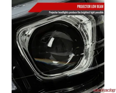 Spec-D Full Led Projector Headlights Black Housing Smoked Lens Switchback Led Light Bar Mercedes Benz W204 2008-2011 - LHE-BW20408SM-SQ-RS