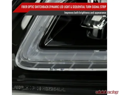 Spec-D Full Led Projector Headlights Black Housing Smoked Lens Switchback Led Light Bar Mercedes Benz W204 2008-2011 - LHE-BW20408SM-SQ-RS