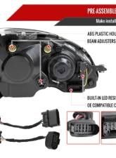 Spec-D Full Led Projector Headlights Black Housing Smoked Lens Switchback Led Light Bar Mercedes Benz W204 2008-2011                                     - LHE-BW20408SM-SQ-RS - Image 7