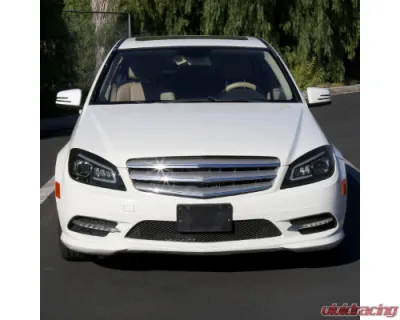 Spec-D Full Led Projector Headlights Black Housing Smoked Lens Switchback Led Light Bar Mercedes Benz W204 2008-2011 - LHE-BW20408SM-SQ-RS