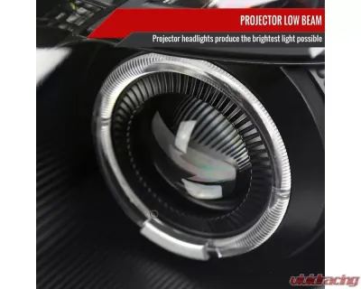 Spec-D Halo Projector Headlights w/ SMD LED Light Strip (Matte Black Housing/Clear Lens) Lexus GS300 | GS400 | GS430 1998-2005 - LHP-GS30098JM-RS