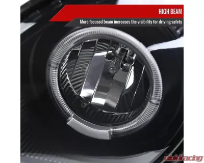 Spec-D Halo Projector Headlights w/ SMD LED Light Strip (Matte Black Housing/Clear Lens) Lexus GS300 | GS400 | GS430 1998-2005 - LHP-GS30098JM-RS