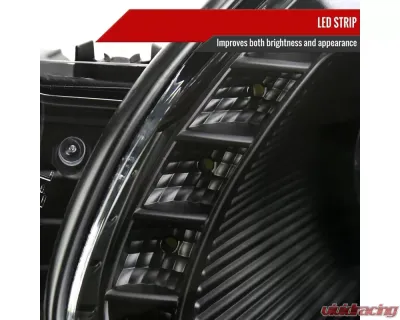 Spec-D Halo Projector Headlights w/ SMD LED Light Strip (Matte Black Housing/Clear Lens) Lexus GS300 | GS400 | GS430 1998-2005 - LHP-GS30098JM-RS