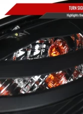 Spec-D Halo Projector Headlights w/ SMD LED Light Strip (Matte Black Housing/Clear Lens) Lexus GS300 | GS400 | GS430 1998-2005                                     - LHP-GS30098JM-RS - Image 6