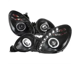 Spec-D Halo Projector Headlights with SMD LED Light Strip Matte Black Housing/Clear Lens Lexus GS300 | GS400 | GS430 1998-2005