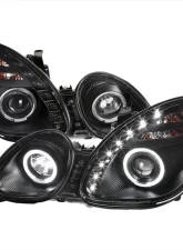 Spec-D Halo Projector Headlights w/ SMD LED Light Strip (Matte Black Housing/Clear Lens) Lexus GS300 | GS400 | GS430 1998-2005                                     - LHP-GS30098JM-RS - Image 10
