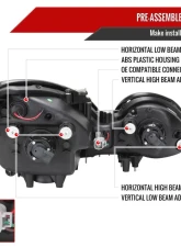 Spec-D Halo Projector Headlights w/ SMD LED Light Strip (Matte Black Housing/Clear Lens) Lexus GS300 | GS400 | GS430 1998-2005                                     - LHP-GS30098JM-RS - Image 9