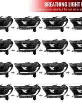 Spec-D Switchback Sequential LED Bar Projector Headlights (Matte Black Housing/Clear Lens) Ford Ranger 2019-2022                                     - LHP-RAN19JM-SQ-RS - Image 3