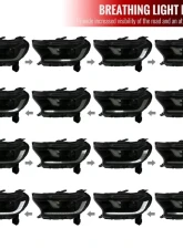 Spec-D Switchback Sequential LED Bar Projector Headlights (Matte Black Housing/Smoked Lens) Ford Ranger 2019-2022                                     - LHP-RAN19SM-SQ-RS - Image 3