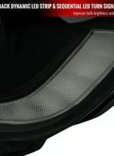 Spec-D Switchback Sequential LED Bar Projector Headlights (Matte Black Housing/Smoked Lens) Ford Ranger 2019-2022                                     - LHP-RAN19SM-SQ-RS - Image 6