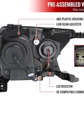 Spec-D Switchback Sequential LED Bar Projector Headlights (Matte Black Housing/Smoked Lens) Ford Ranger 2019-2022                                     - LHP-RAN19SM-SQ-RS - Image 8