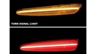 Spec-D Front/Rear LED Side Marker Lights (Chrome Housing/Clear Lens) Chevrolet Corvette 2005-2013                                     - LSM-CVET05CLED4P-VS - Image 2