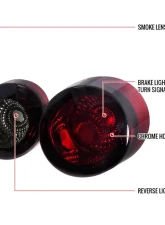 Spec-D Taillights & Trunk Reverse Lights (Chrome Housing/Red Smoked Lens) Chevrolet Cobalt 2005-2010                                     - LT-COB052G-TM - Image 9