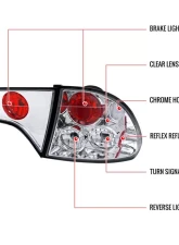 Spec-D Tail Lights Chrome Housing/Clear Lens Honda Civic Sedan 2006-2011                                     - LT-CV064-TM - Image 9