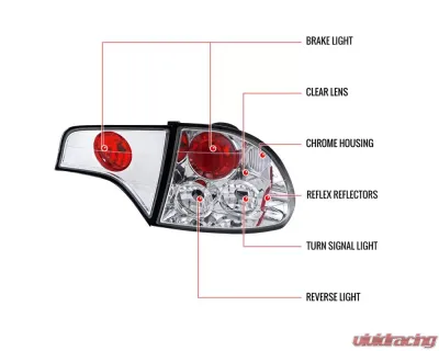 Spec-D Tail Lights Chrome Housing/Clear Lens Honda Civic Sedan 2006-2011 - LT-CV064-TM