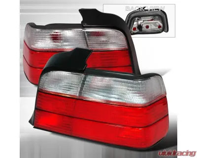 Spec-D 3 Series Altezza Tail Lights Red Clear 4 Door BMW E36 1992-1998 - LT-E364RPW-KS