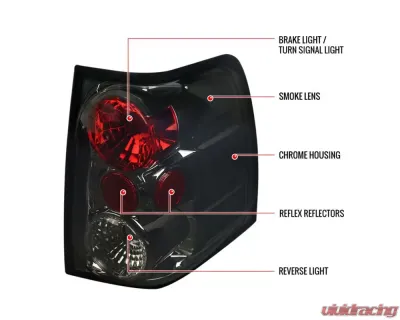 Spec-D Taillights (Chrome Housing/Smoked Lens) Ford Expedition 2003-2006 - LT-EPED03G-TM