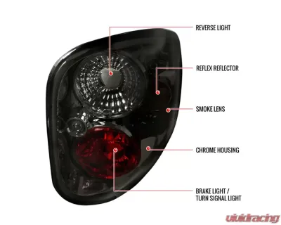 Spec-D Taillights (Chrome Housing/Smoked Lens) Ford F-150 1997-2004 - LT-F150F97G-TM