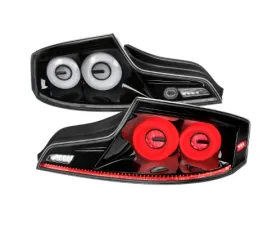 Spec-D Led Tail Lights Glossy Black Housing Clear Lens White Led Bar Infiniti G35 2003-2007