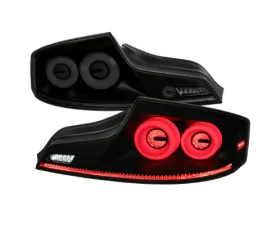 Spec-D Led Tail Lights Matte Black Housing Smoked Lens White Led Bar Infiniti G35 2003-2007