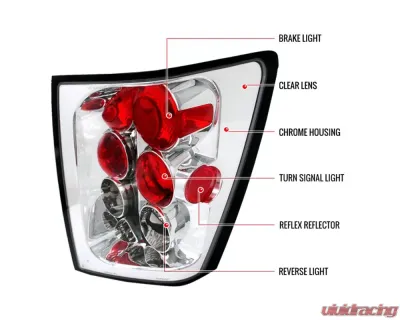 Spec-D  Lights Chrome Housing/Clear Lens Jeep Grand Cherokee 2005-2006 - LT-GKEE04-TM