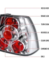 Spec-D Tail Lights Chrome Housing/Clear Lens Volkswagen Jetta/Bora Mk4 Sedan 1999-2005                                     - LT-JET99-TM - Image 10