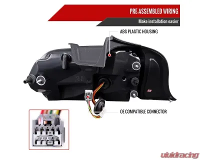 Spec-D LED Tail Lights Glossy Black Housing/Smoke Lens Ford Mustang Coupe/Convertible 2015-2022 - LT-MST15BBLED-SQ-TM